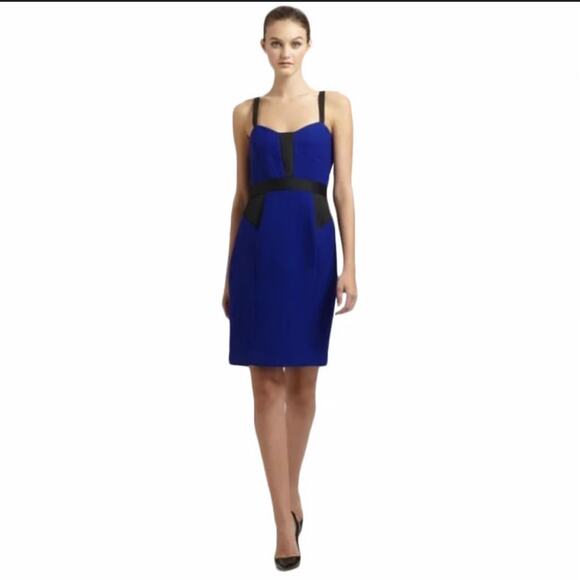 Milly New York Sleeveless Sheath Dress Special Event Color Block Purple Black 2 - Picture 8 of 8